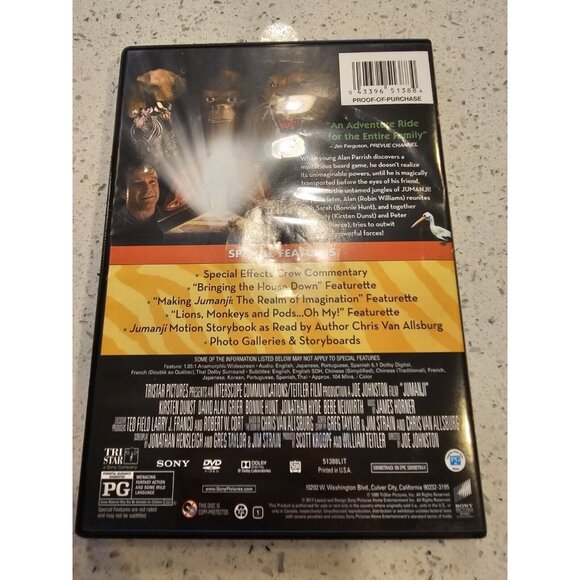 Jumanji (DVD, 1995) Robin Williams - Picture 2 of 4